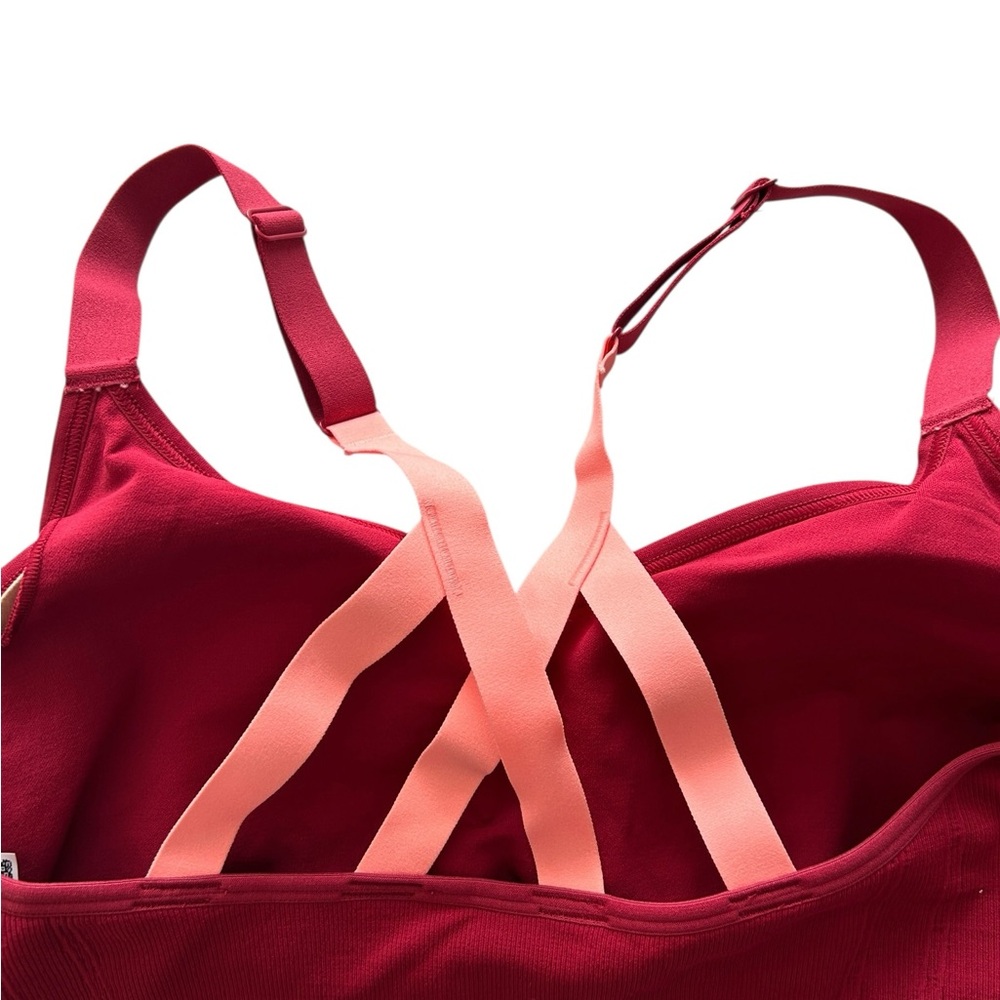 Under Armour Women's Crossback Burgundy and Pink Sports Bra - Picture 4 of 6